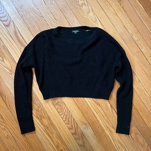 Cropped black sweater lightweight
